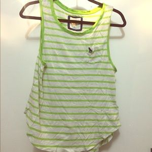 Green and white striped tank